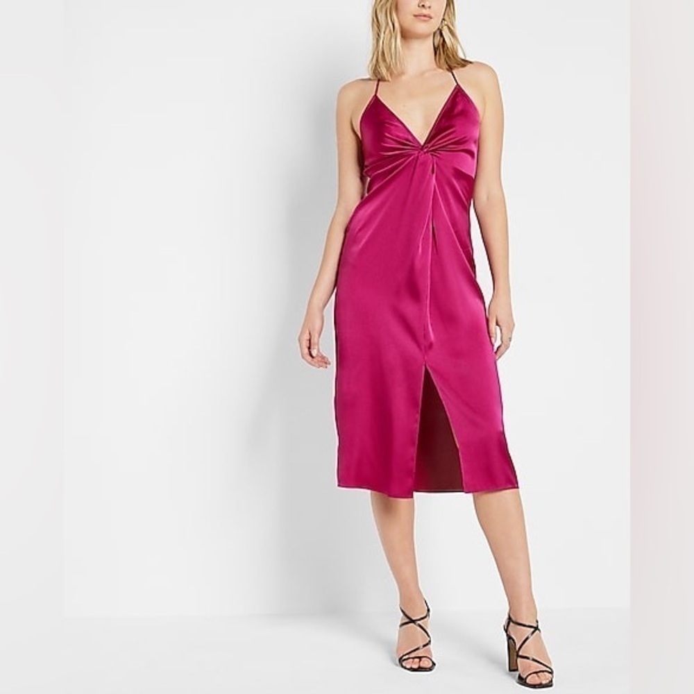 NWT - Express Satin Twist Front Slip Dress - Size S